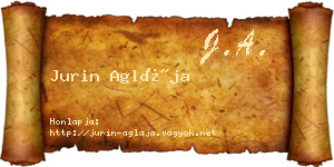 Jurin Aglája névjegykártya